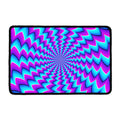 Blue Dizzy Moving Optical Illusion Kitchen Mat