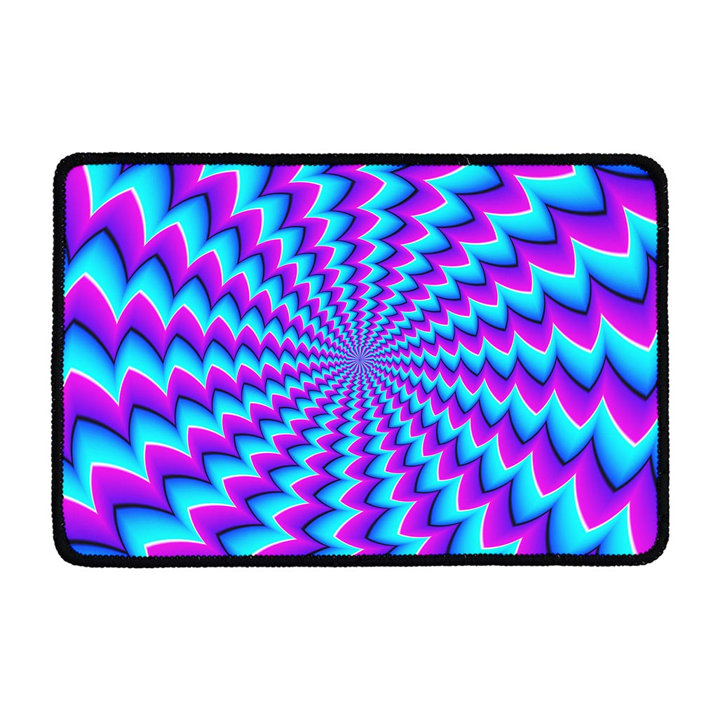 Blue Dizzy Moving Optical Illusion Kitchen Mat