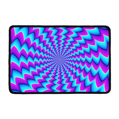 Blue Dizzy Moving Optical Illusion Kitchen Mat