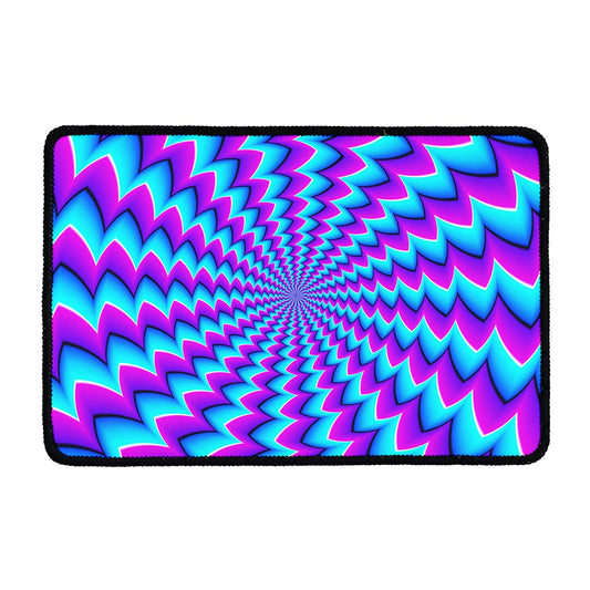 Blue Dizzy Moving Optical Illusion Kitchen Mat