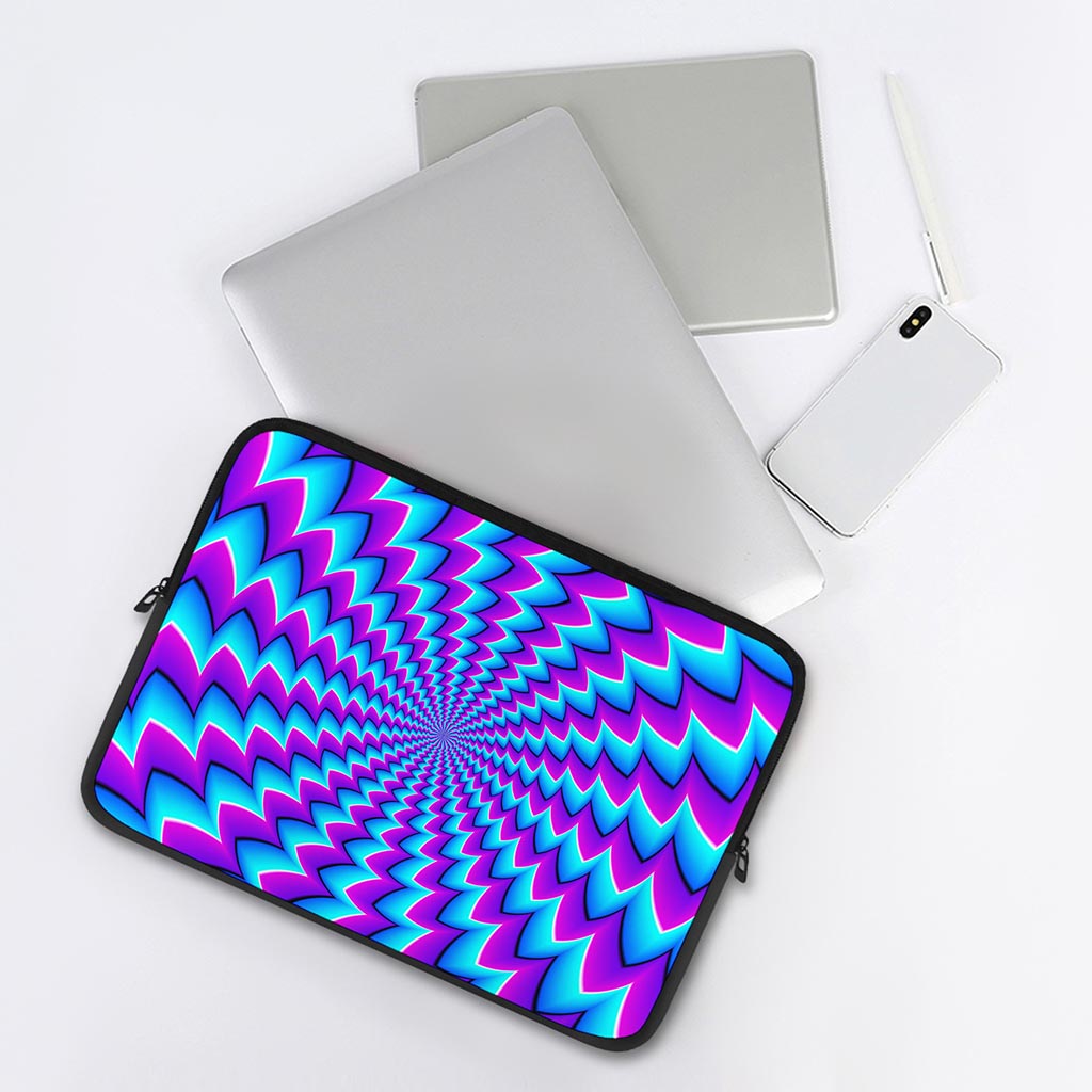 Blue Dizzy Moving Optical Illusion Laptop Sleeve