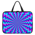 Blue Dizzy Moving Optical Illusion Laptop Sleeve With Handle