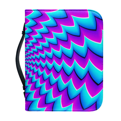 Blue Dizzy Moving Optical Illusion Leather Bible Cover