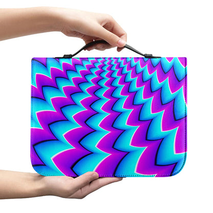 Blue Dizzy Moving Optical Illusion Leather Bible Cover