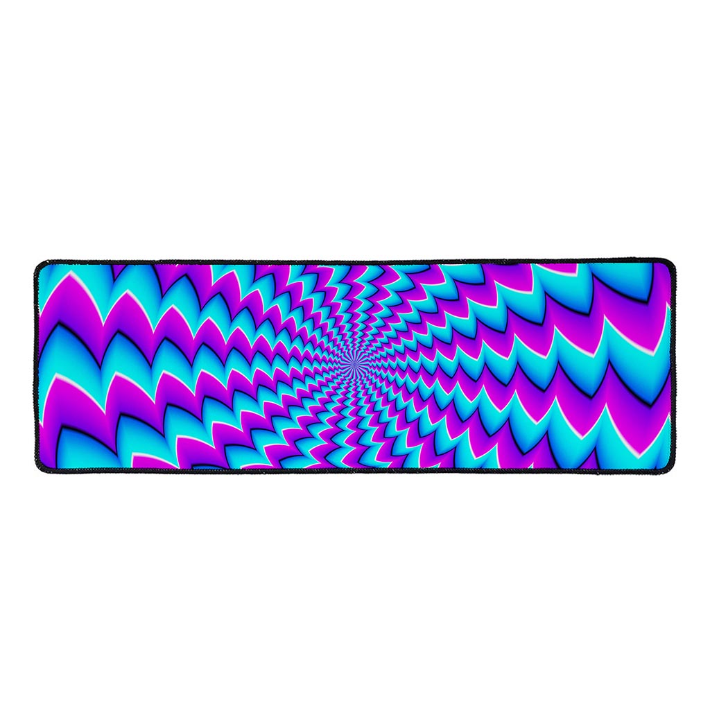Blue Dizzy Moving Optical Illusion Long Kitchen Mat