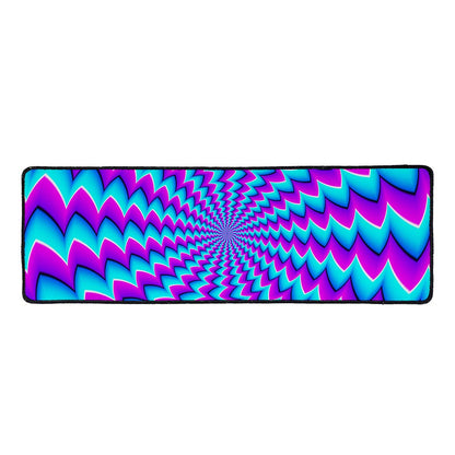 Blue Dizzy Moving Optical Illusion Long Kitchen Mat