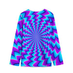 Blue Dizzy Moving Optical Illusion Long Sleeve Short Coat