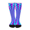 Blue Dizzy Moving Optical Illusion Long Socks