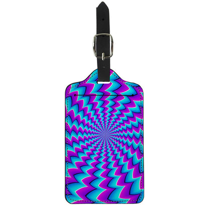 Blue Dizzy Moving Optical Illusion Luggage Tag