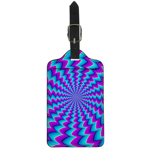 Blue Dizzy Moving Optical Illusion Luggage Tag