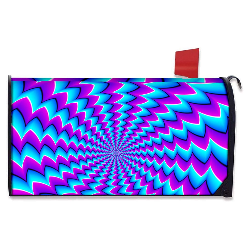 Blue Dizzy Moving Optical Illusion Mailbox Cover