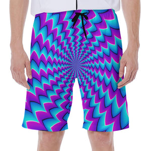 Blue Dizzy Moving Optical Illusion Men's Beach Shorts