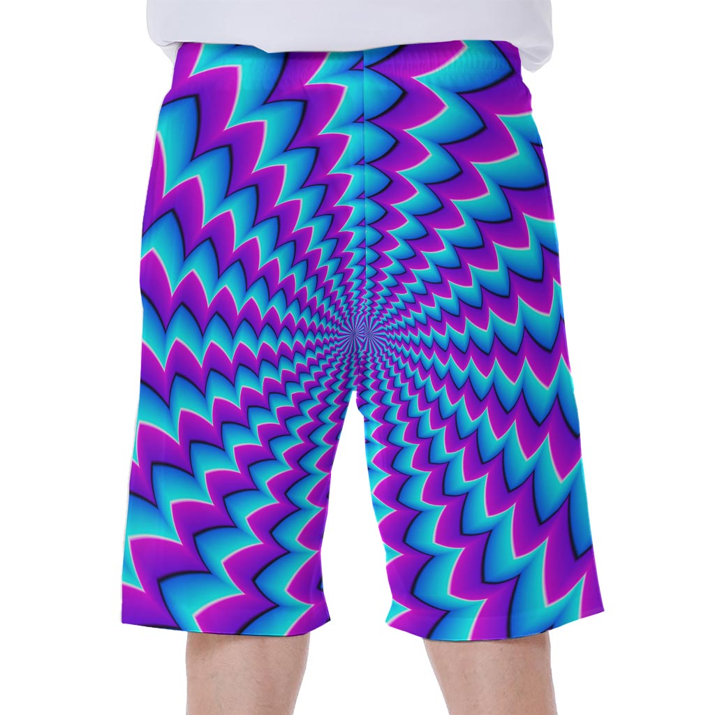 Blue Dizzy Moving Optical Illusion Men's Beach Shorts