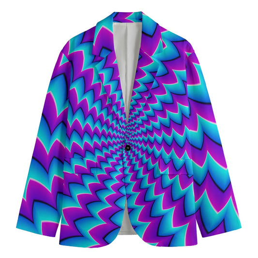 Blue Dizzy Moving Optical Illusion Men's Blazer