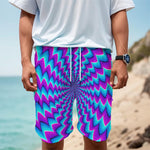 Blue Dizzy Moving Optical Illusion Men's Cargo Shorts