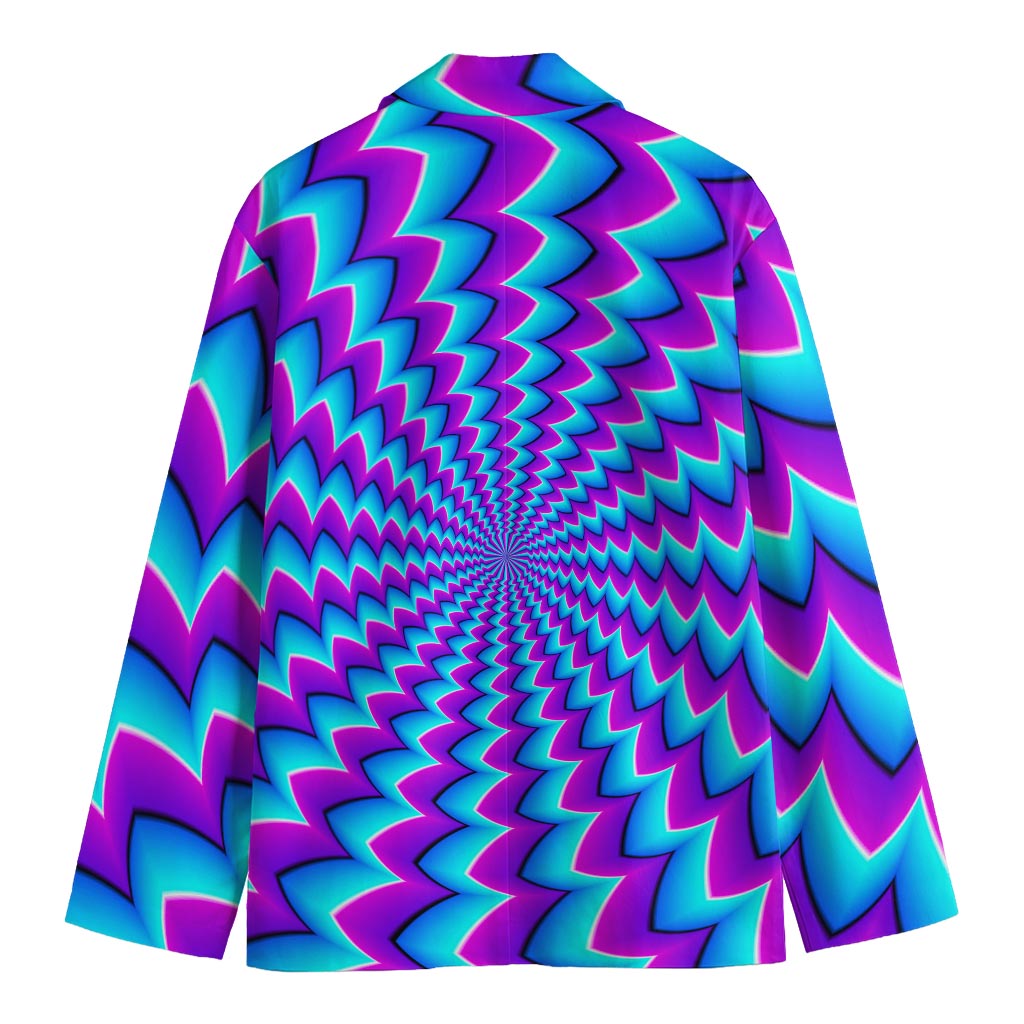 Blue Dizzy Moving Optical Illusion Men's Cotton Blazer
