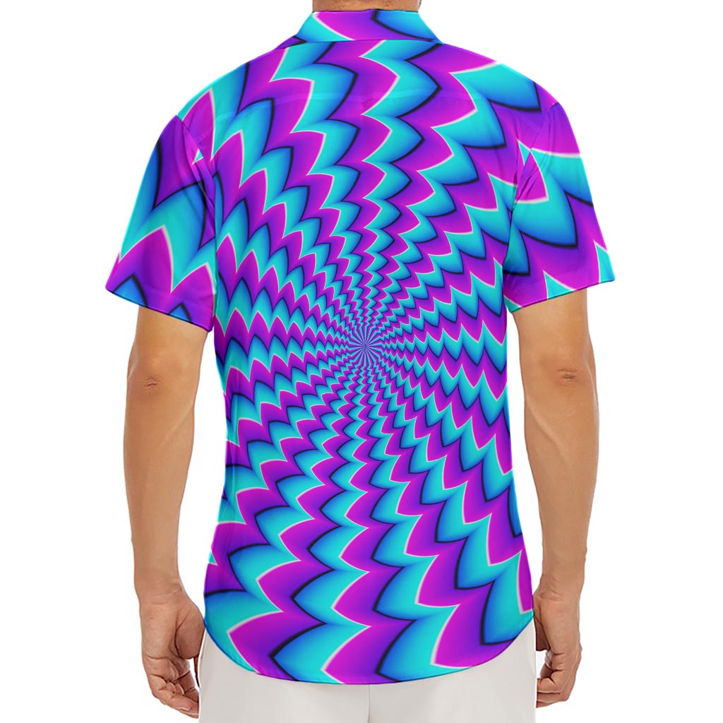 Blue Dizzy Moving Optical Illusion Men's Deep V-Neck Shirt