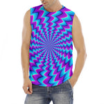 Blue Dizzy Moving Optical Illusion Men's Fitness Tank Top