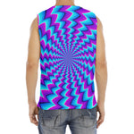Blue Dizzy Moving Optical Illusion Men's Fitness Tank Top