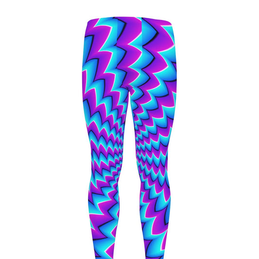 Blue Dizzy Moving Optical Illusion Men's leggings