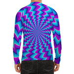 Blue Dizzy Moving Optical Illusion Men's Long Sleeve Rash Guard