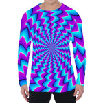 Blue Dizzy Moving Optical Illusion Men's Long Sleeve T-Shirt
