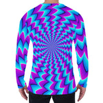 Blue Dizzy Moving Optical Illusion Men's Long Sleeve T-Shirt