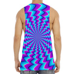 Blue Dizzy Moving Optical Illusion Men's Muscle Tank Top