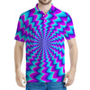 Blue Dizzy Moving Optical Illusion Men's Polo Shirt