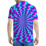 Blue Dizzy Moving Optical Illusion Men's Polo Shirt