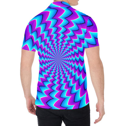 Blue Dizzy Moving Optical Illusion Men's Shirt