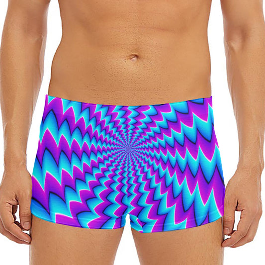 Blue Dizzy Moving Optical Illusion Men's Short Boxer Briefs