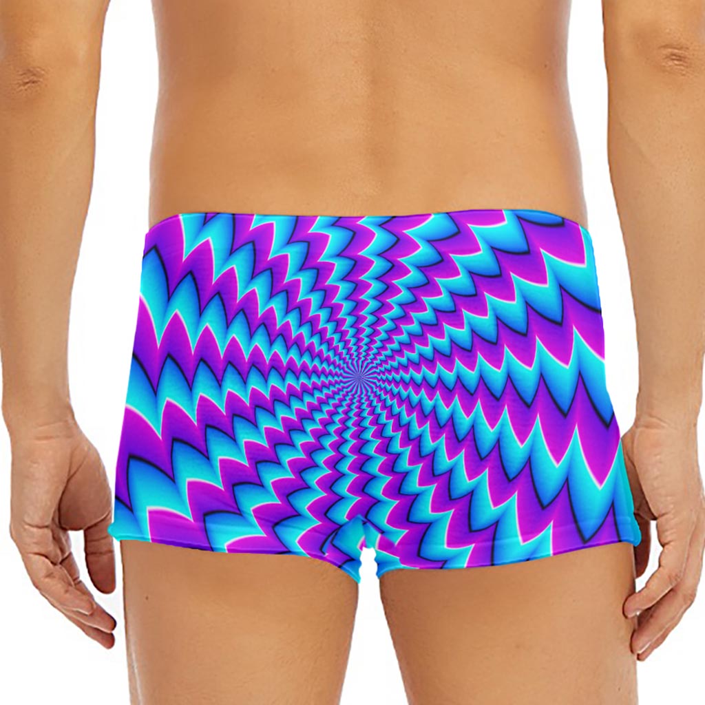 Blue Dizzy Moving Optical Illusion Men's Short Boxer Briefs