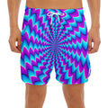 Blue Dizzy Moving Optical Illusion Men's Split Running Shorts