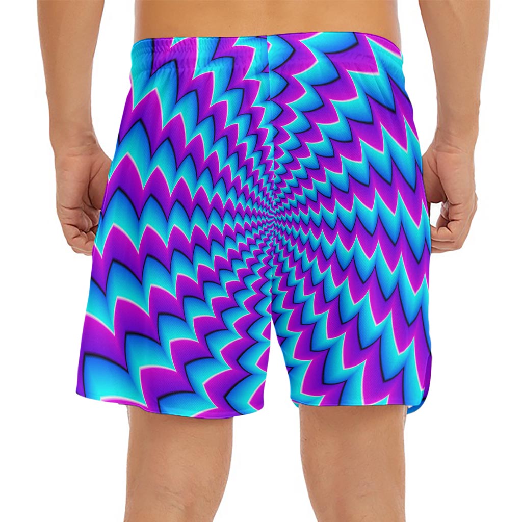 Blue Dizzy Moving Optical Illusion Men's Split Running Shorts