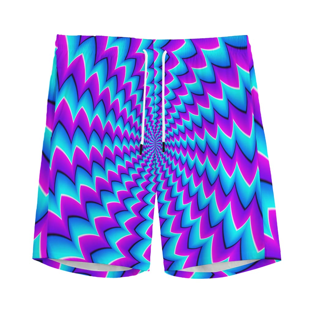 Blue Dizzy Moving Optical Illusion Men's Sports Shorts