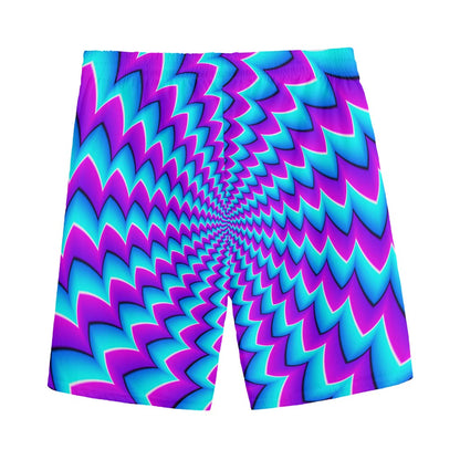 Blue Dizzy Moving Optical Illusion Men's Sports Shorts