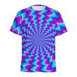 Blue Dizzy Moving Optical Illusion Men's Sports T-Shirt