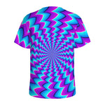 Blue Dizzy Moving Optical Illusion Men's Sports T-Shirt