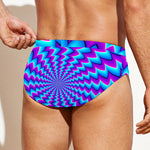 Blue Dizzy Moving Optical Illusion Men's Swim Briefs