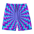 Blue Dizzy Moving Optical Illusion Men's Swim Trunks