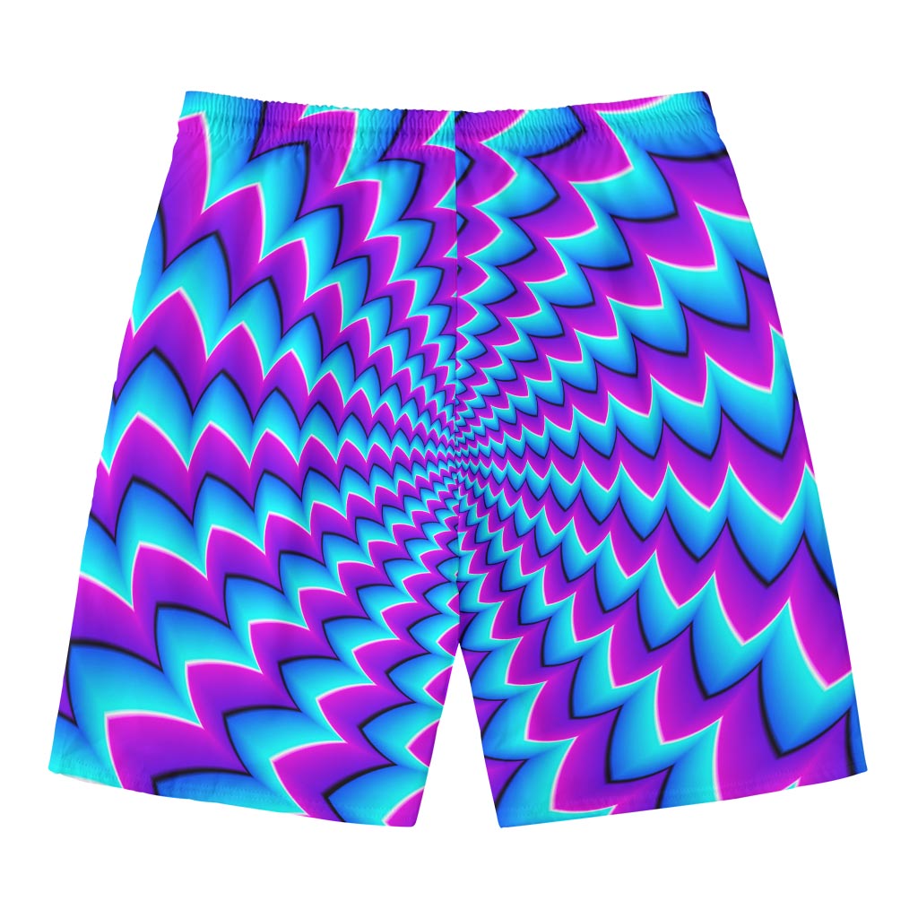 Blue Dizzy Moving Optical Illusion Men's Swim Trunks