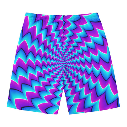 Blue Dizzy Moving Optical Illusion Men's Swim Trunks
