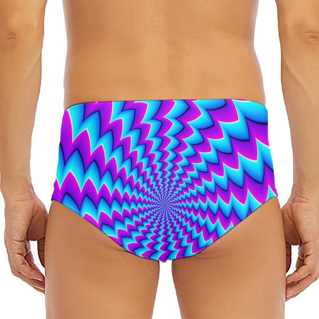 Blue Dizzy Moving Optical Illusion Men's Triangle Swim Briefs