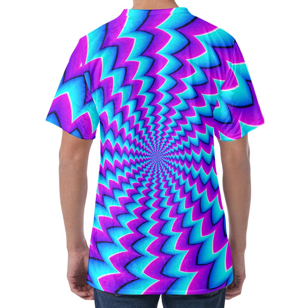 Blue Dizzy Moving Optical Illusion Men's Velvet T-Shirt