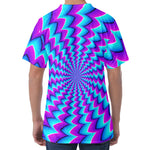 Blue Dizzy Moving Optical Illusion Men's Velvet T-Shirt