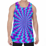 Blue Dizzy Moving Optical Illusion Men's Velvet Tank Top