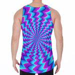 Blue Dizzy Moving Optical Illusion Men's Velvet Tank Top