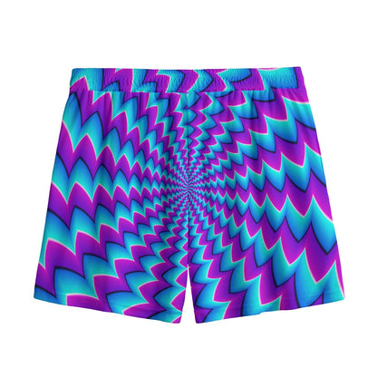 Blue Dizzy Moving Optical Illusion Mesh Shorts