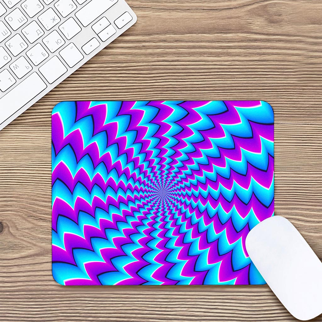 Blue Dizzy Moving Optical Illusion Mouse Pad